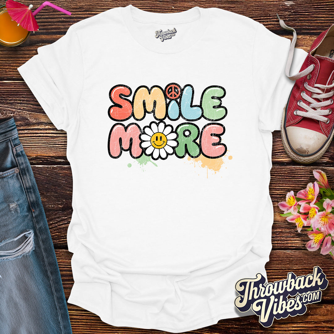 Smile More T-shirt - Throwbackvibes