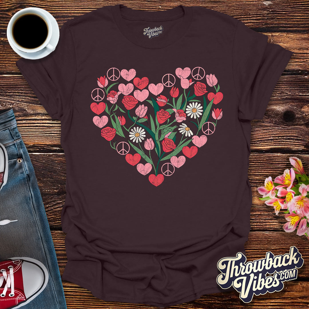Flower Power Heart T-Shirt