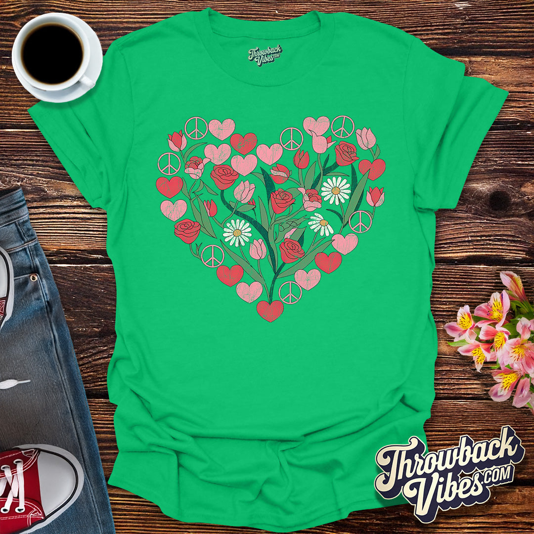 Flower Power Heart T-Shirt