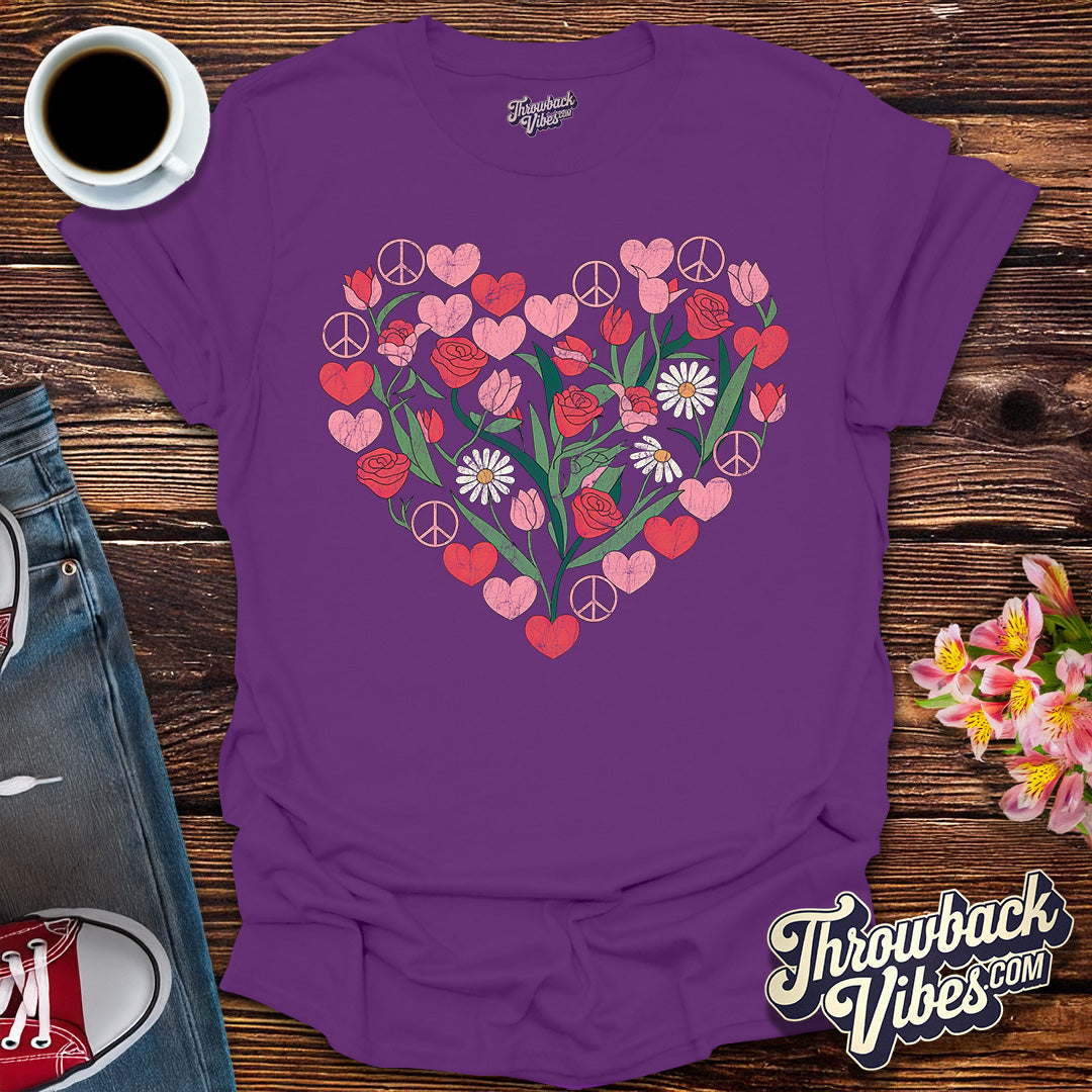 Flower Power Heart T-Shirt