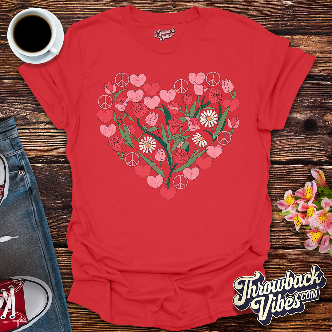 Flower Power Heart T-Shirt