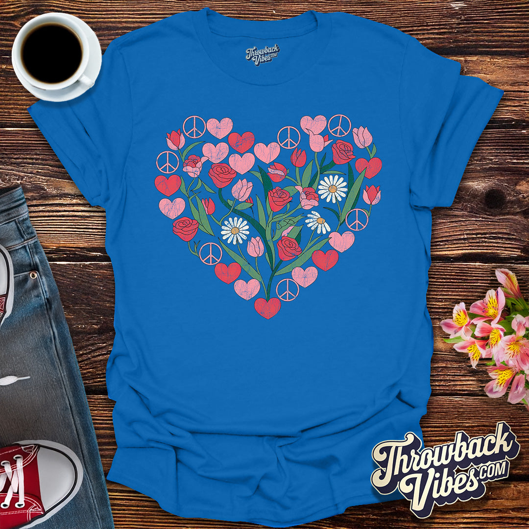 Flower Power Heart T-Shirt