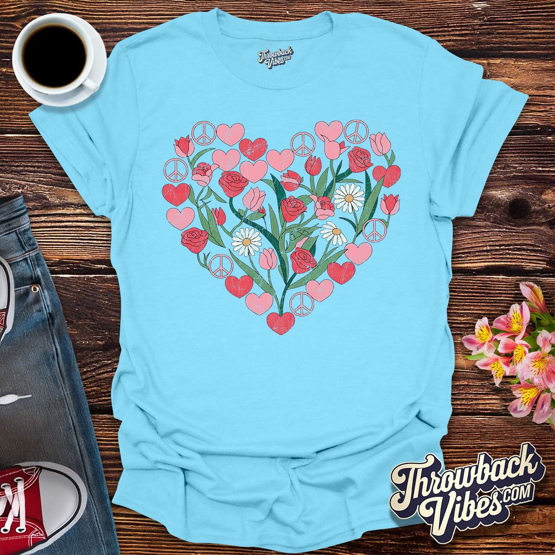 Flower Power Heart T-Shirt