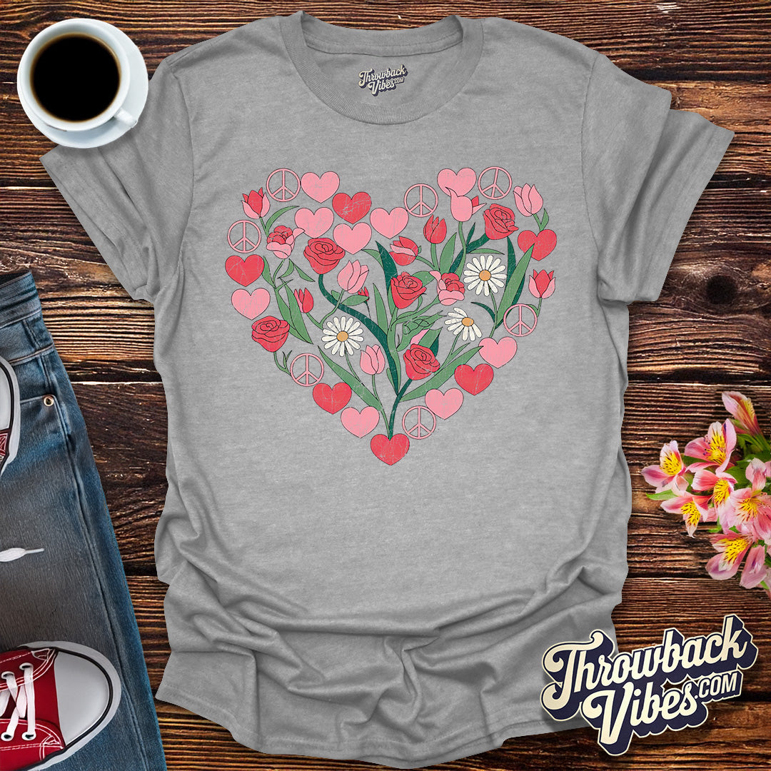 Flower Power Heart T-Shirt