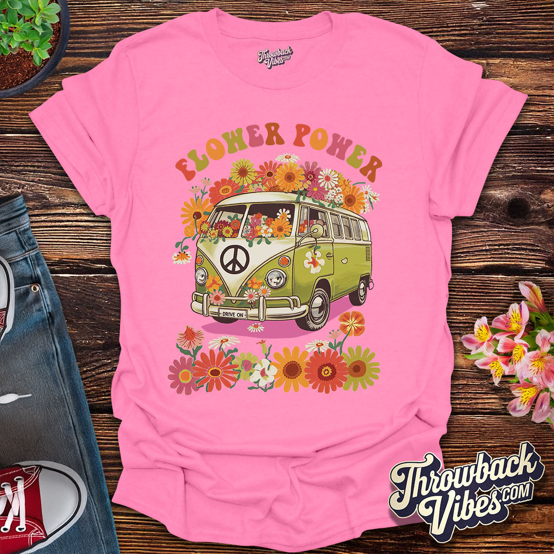 Flower Power β Retro Hippie Van T-Shirt