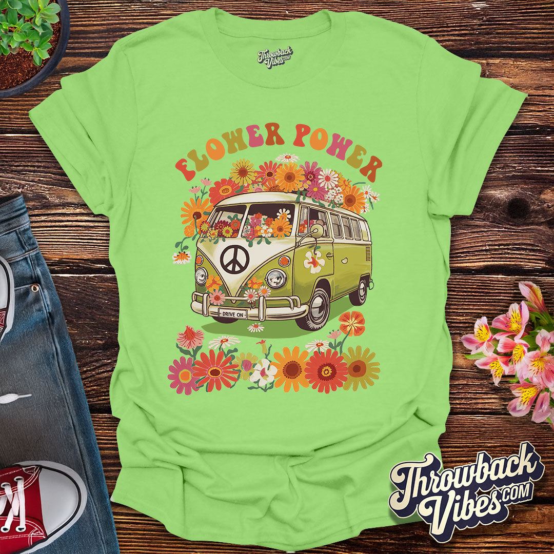Flower Power β Retro Hippie Van T-Shirt