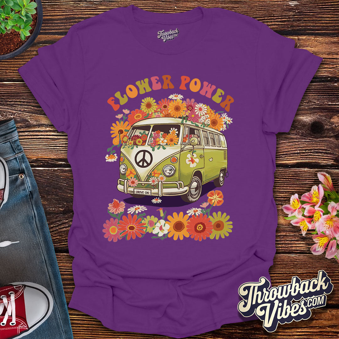 Flower Power β Retro Hippie Van T-Shirt