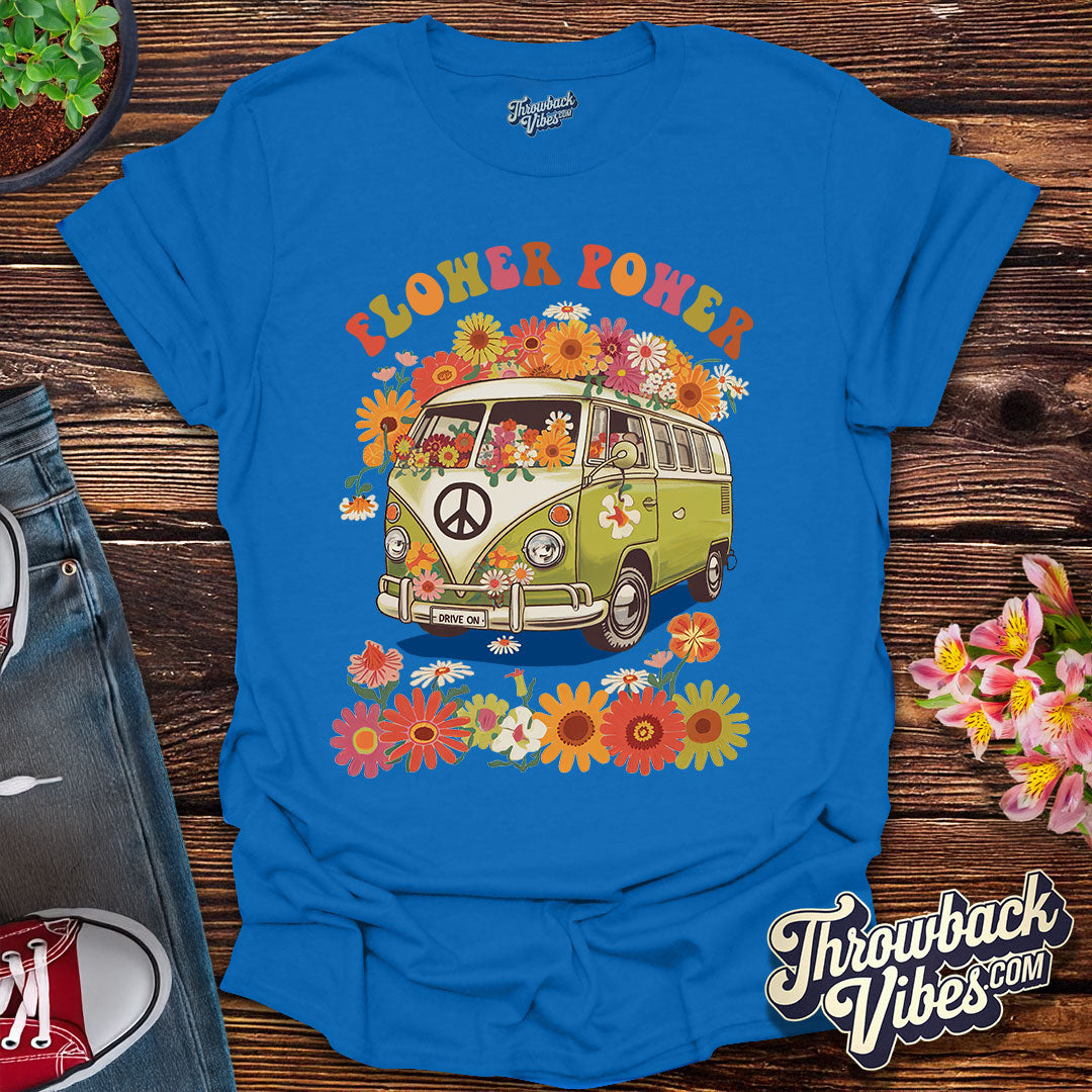 Flower Power β Retro Hippie Van T-Shirt