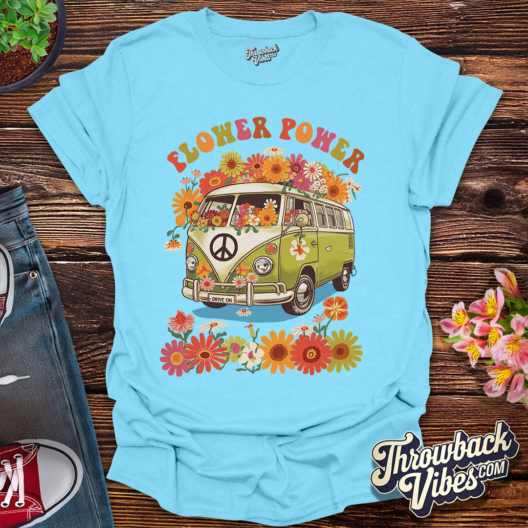 Flower Power β Retro Hippie Van T-Shirt
