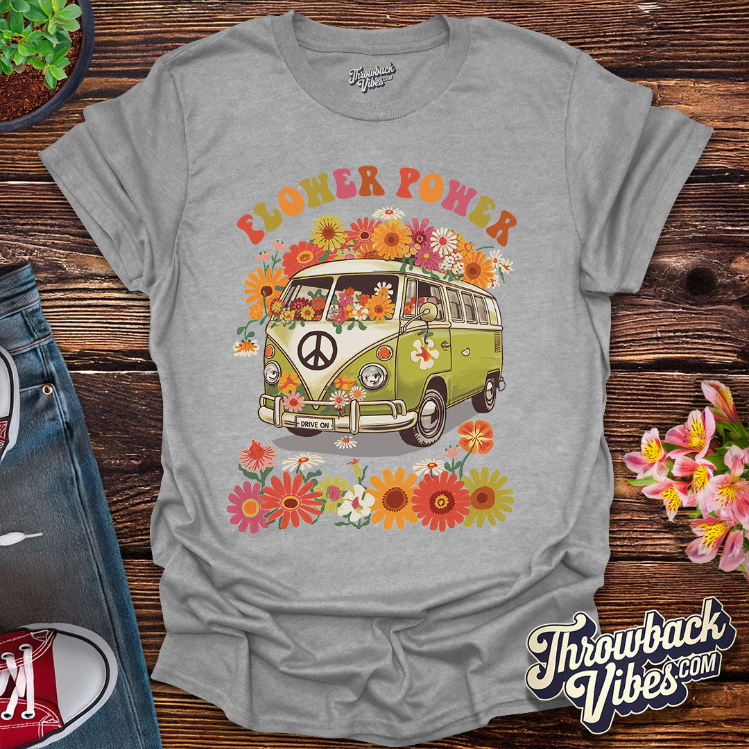 Flower Power β Retro Hippie Van T-Shirt