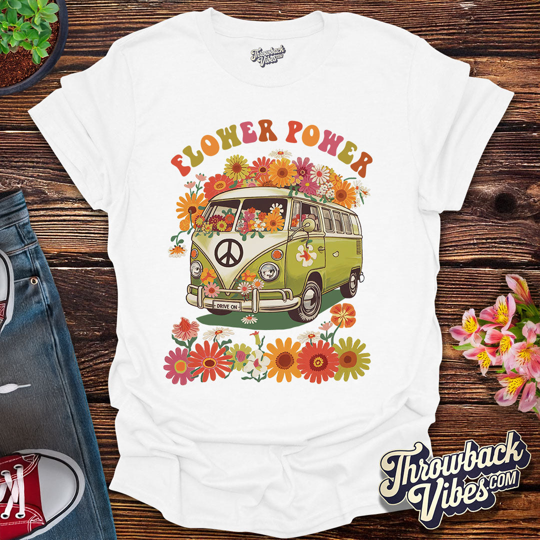 Flower Power β Retro Hippie Van T-Shirt