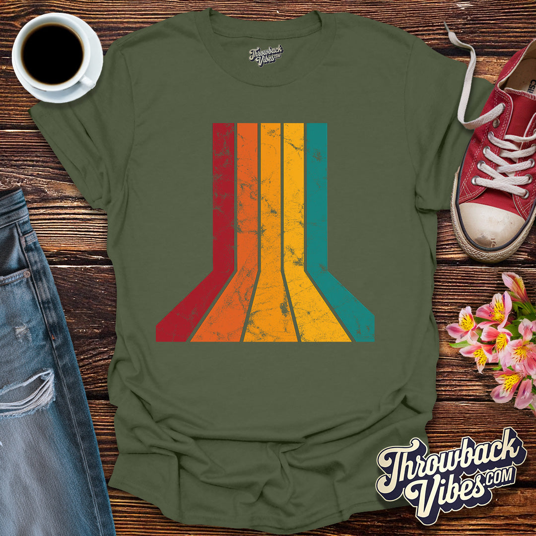 Retro Arcade Stripes T-Shirt