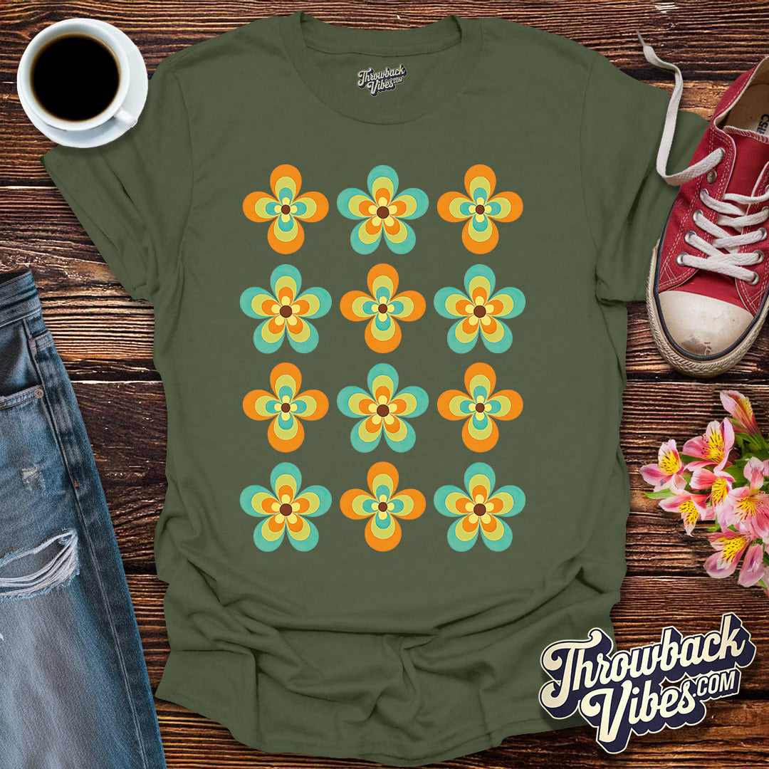 Flower Power Grid T-Shirt