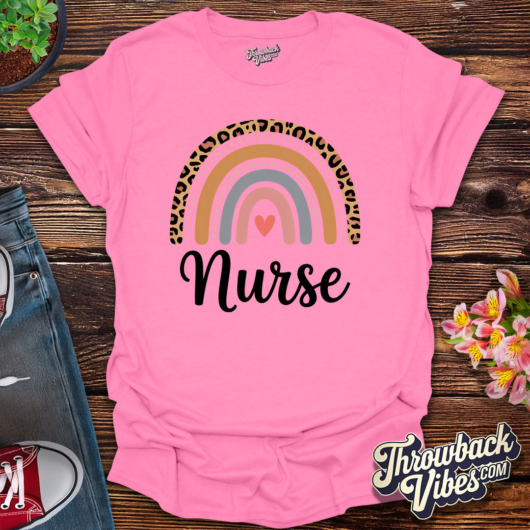 Leopard Rainbow Nurse T-Shirt