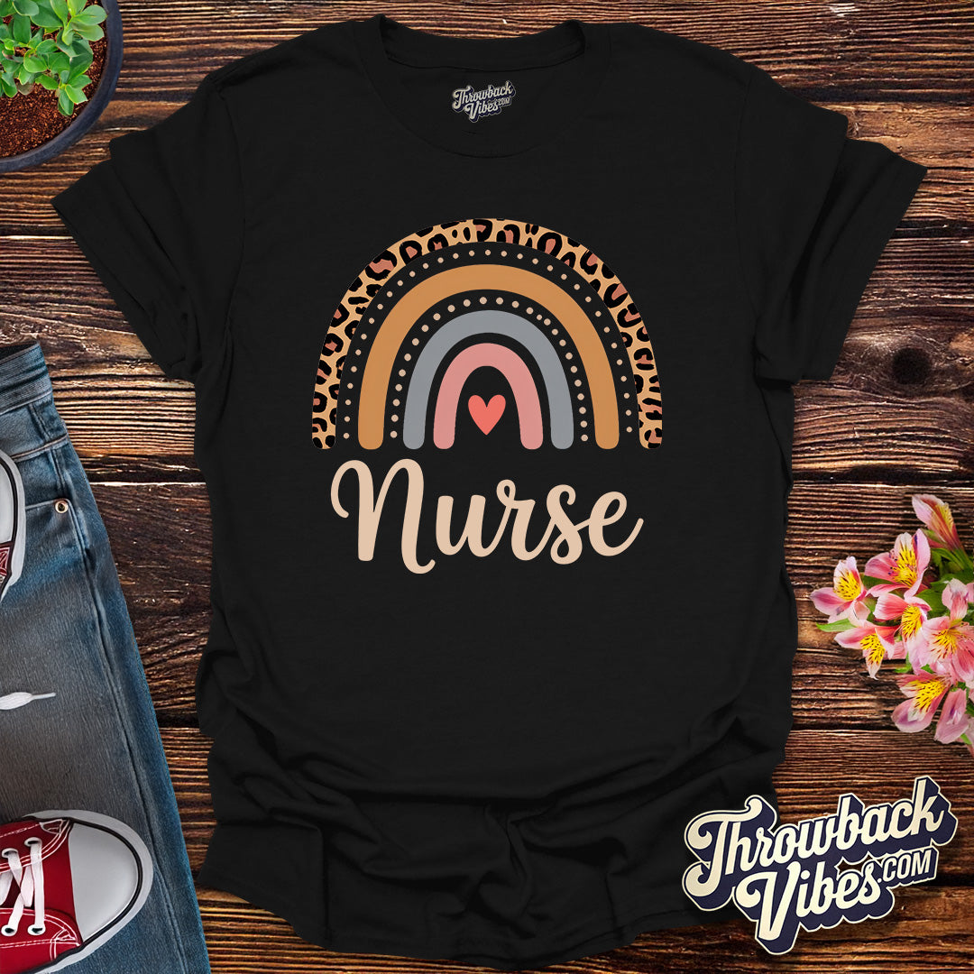Leopard Rainbow Nurse T-Shirt
