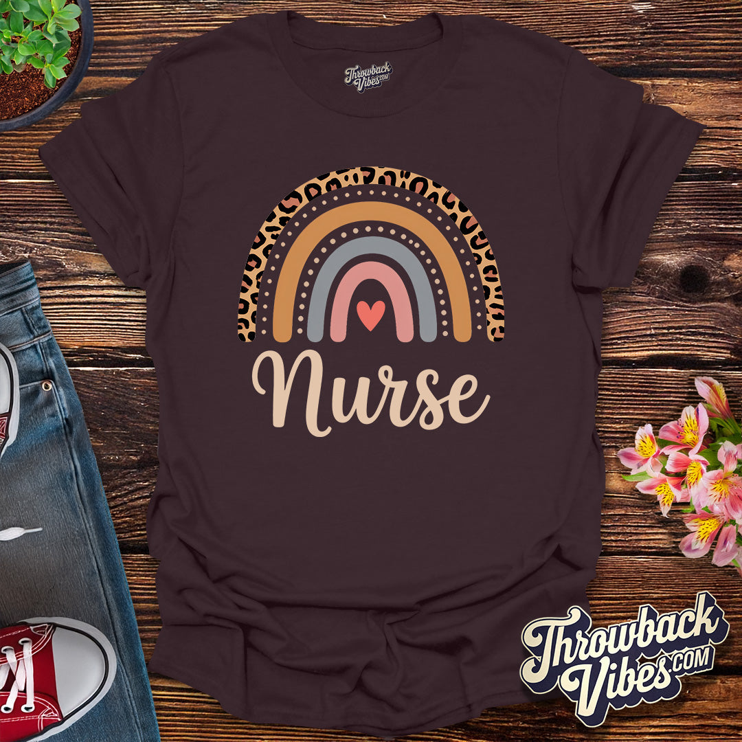 Leopard Rainbow Nurse T-Shirt