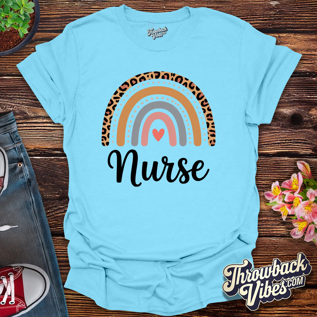 Leopard Rainbow Nurse T-Shirt