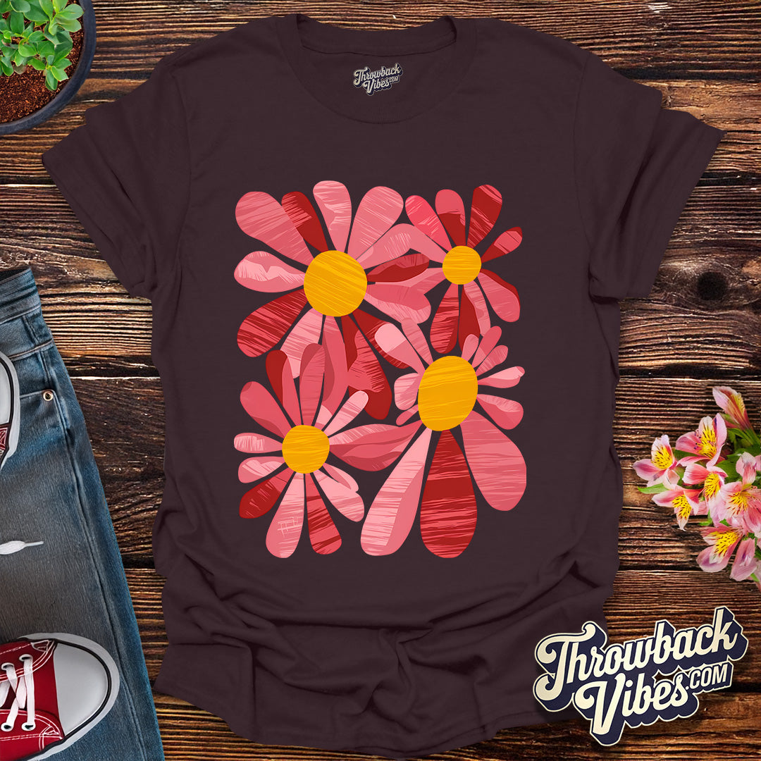 Retro Groovy Flowers T-Shirt