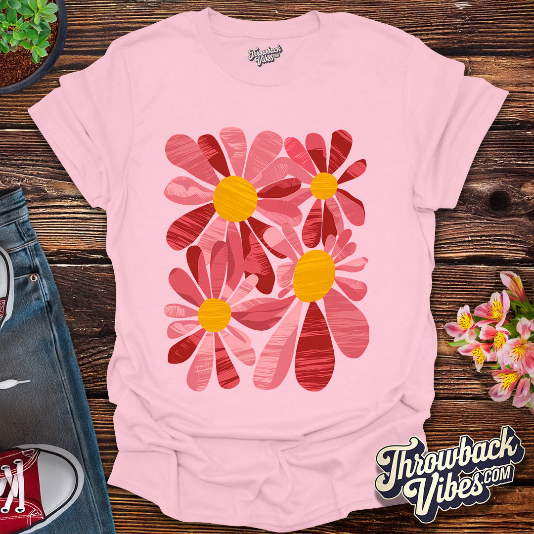 Retro Groovy Flowers T-Shirt