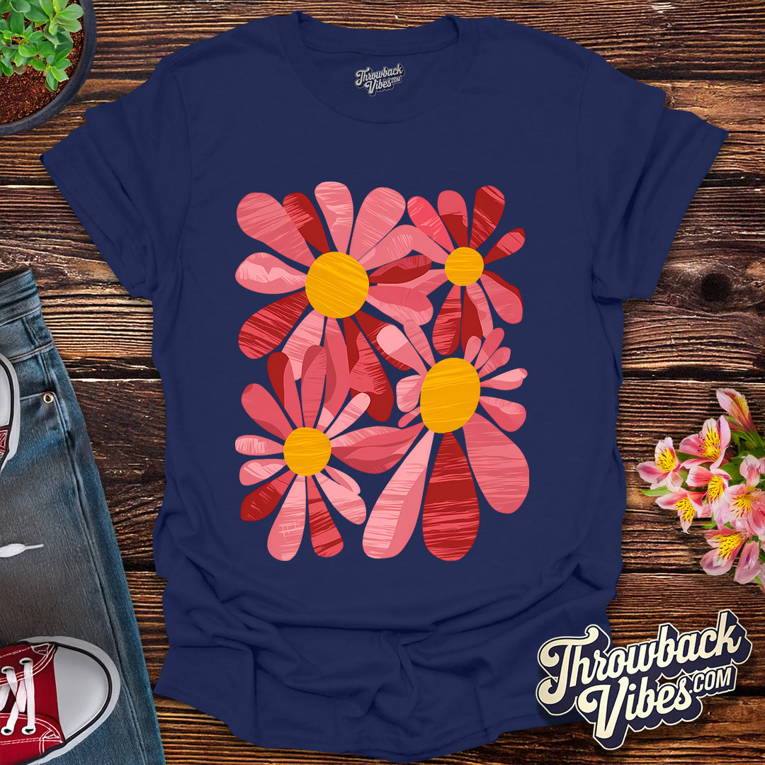 Retro Groovy Flowers T-Shirt