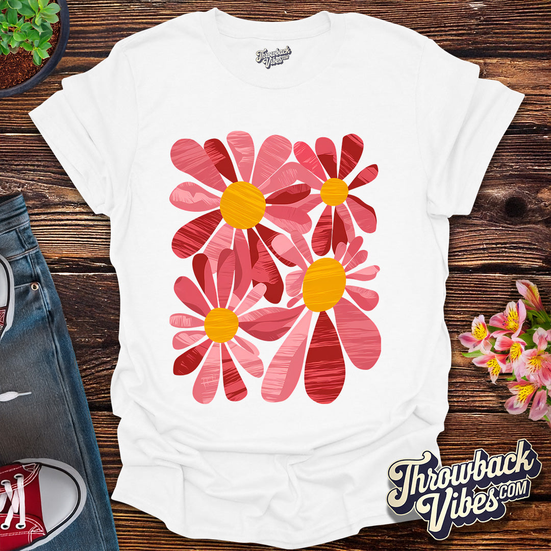 Retro Groovy Flowers T-Shirt
