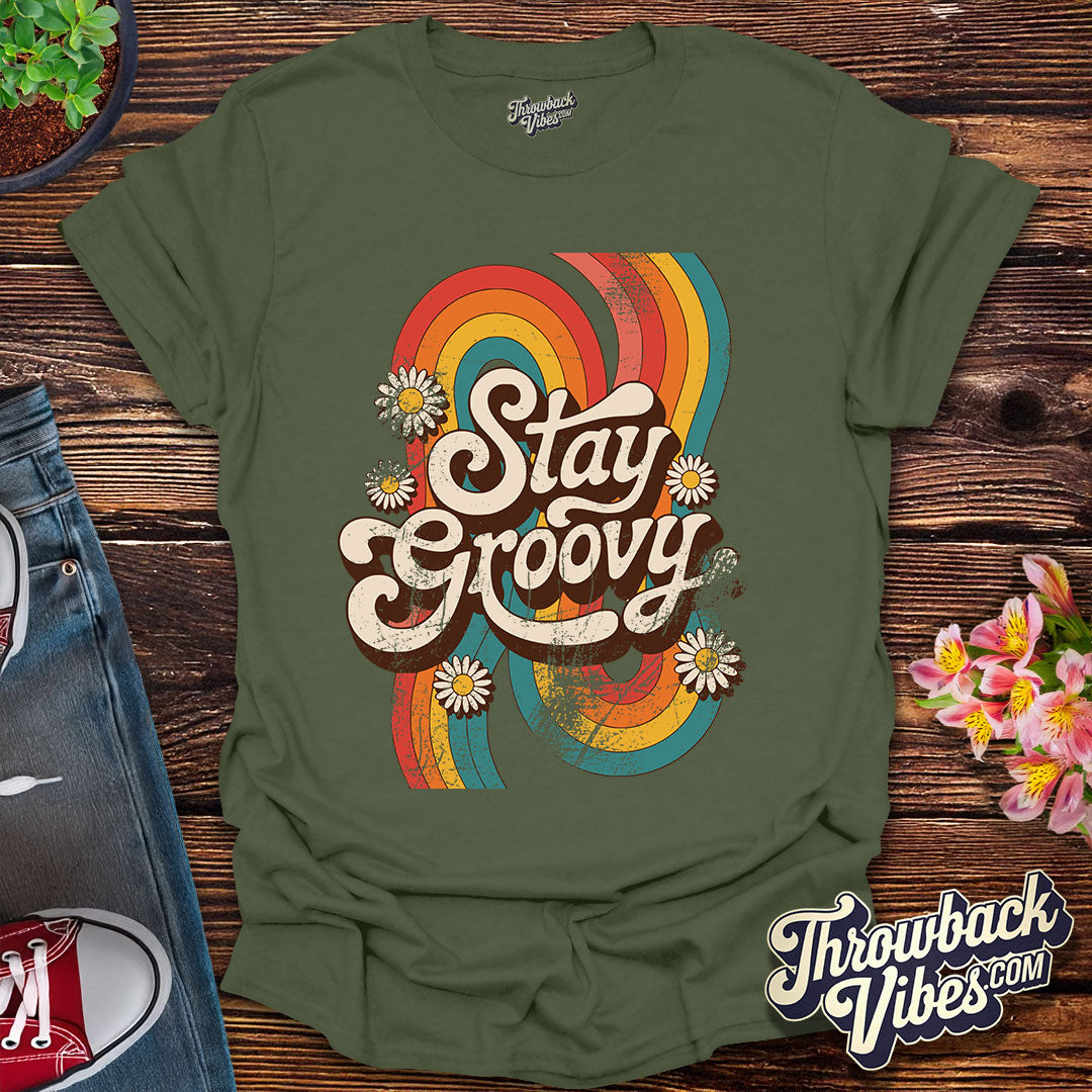 Stay Groovy 2 Distressed T-Shirt