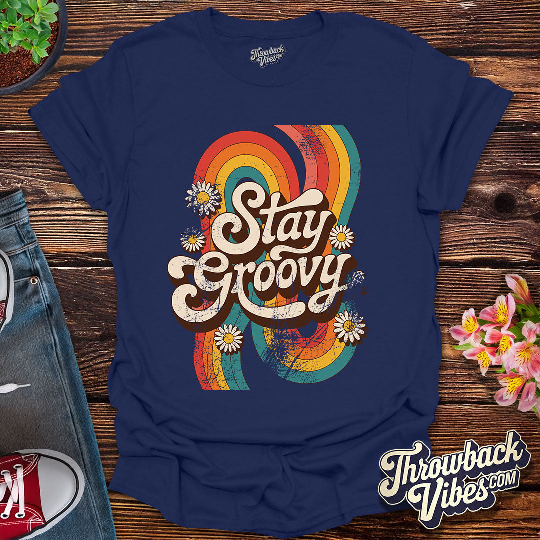 Stay Groovy 2 Distressed T-Shirt