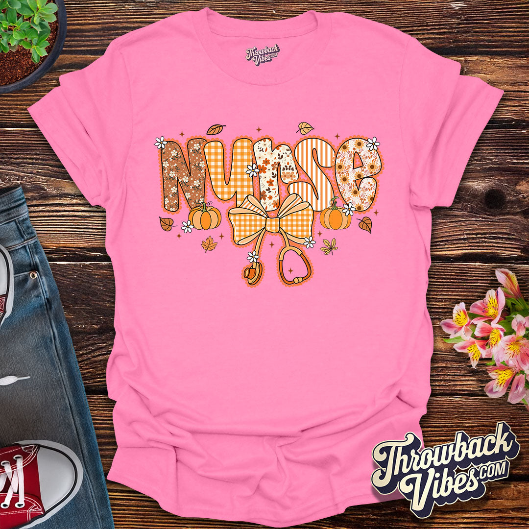 Autumn Nurse – Retro Fall T-Shirt