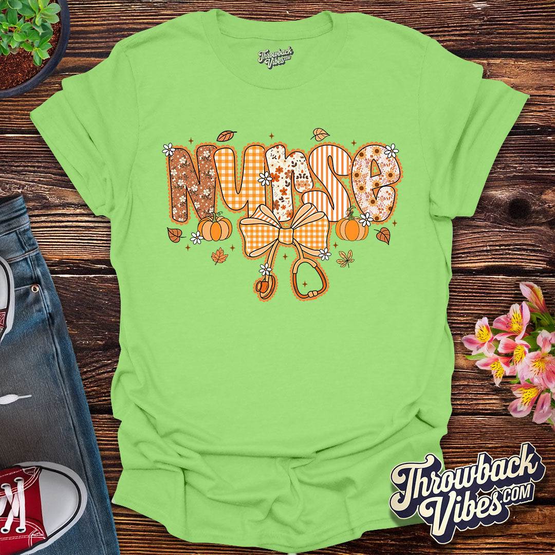 Autumn Nurse – Retro Fall T-Shirt