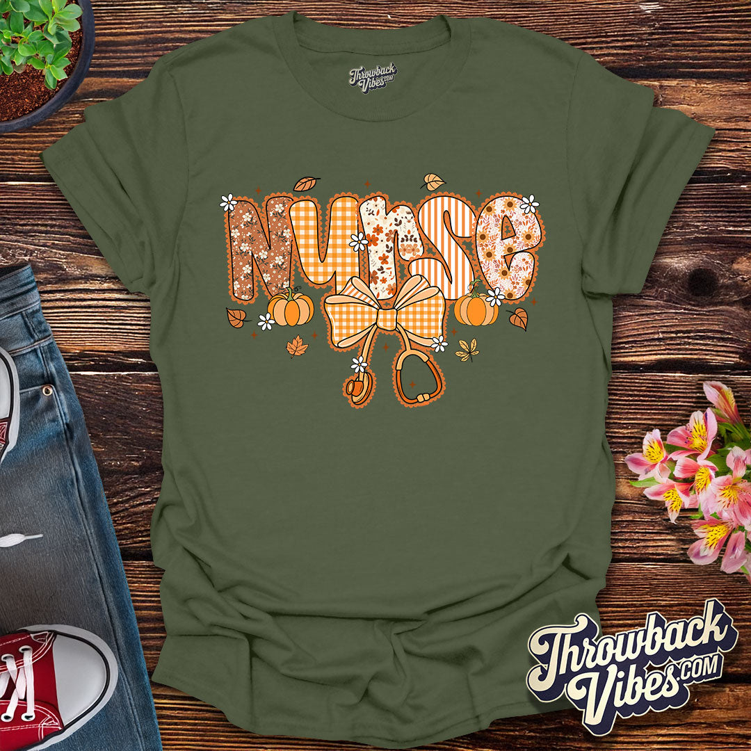 Autumn Nurse – Retro Fall T-Shirt