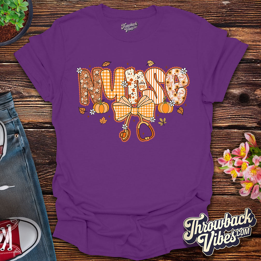 Autumn Nurse – Retro Fall T-Shirt