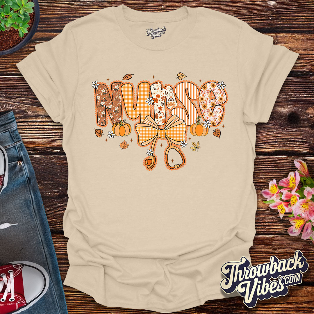 Autumn Nurse – Retro Fall T-Shirt