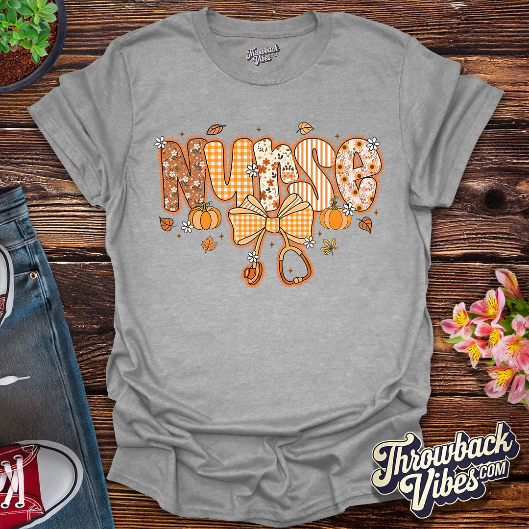Autumn Nurse – Retro Fall T-Shirt