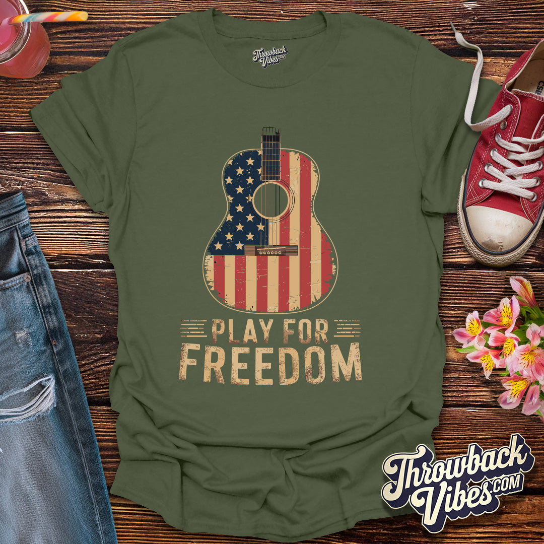 Play for Freedom T-Shirt - Throwbackvibes