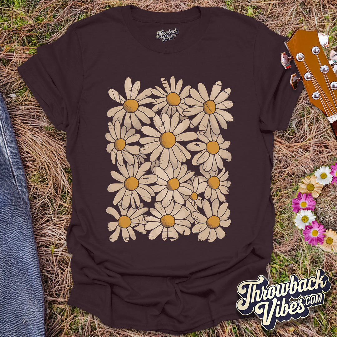 Daisy Flowers Retro T-Shirt - Throwbackvibes