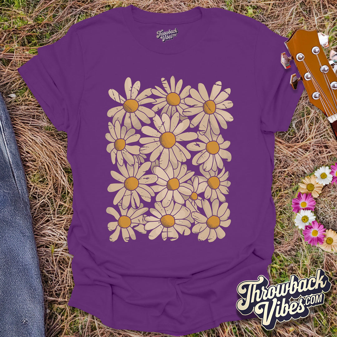 Daisy Flowers Retro T-Shirt - Throwbackvibes