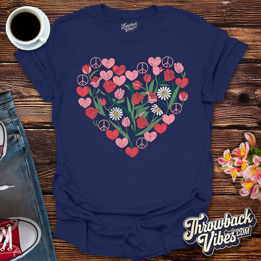 Flower Power Heart T-Shirt
