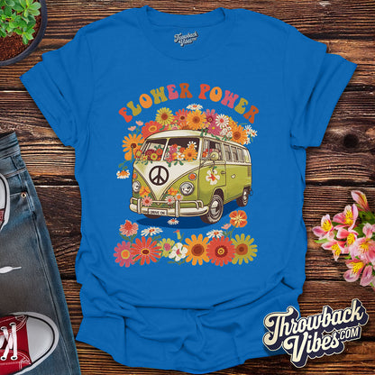 Flower Power – Retro Hippie Van T-Shirt