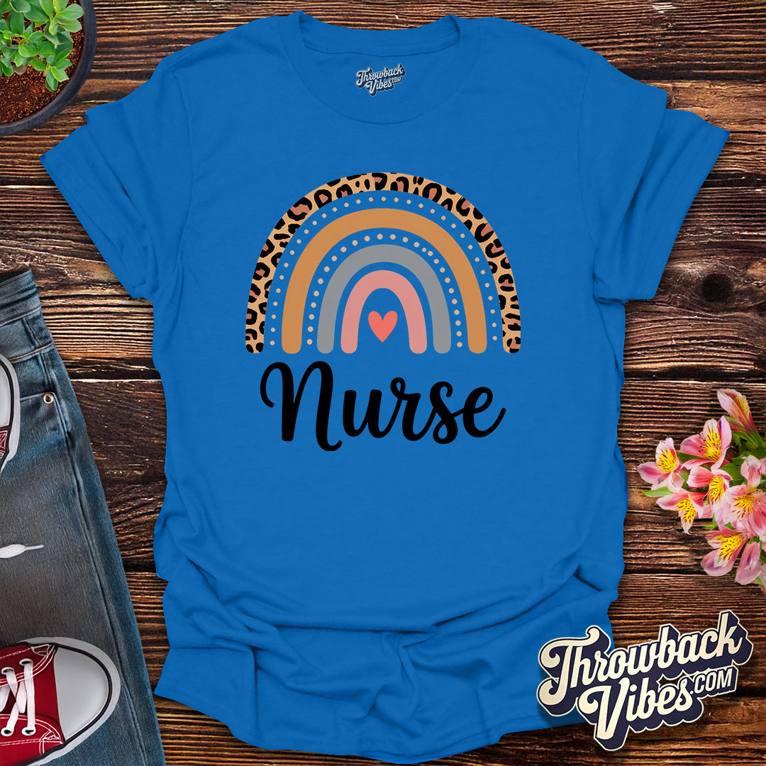 Leopard Rainbow Nurse T-Shirt