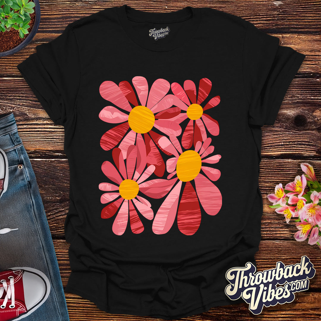 Retro Groovy Flowers T-Shirt
