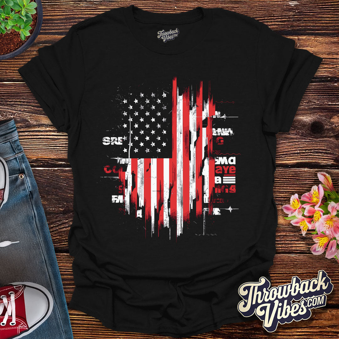 Patriotic Retro Flag T-Shirt