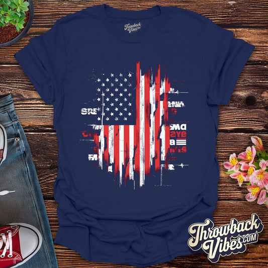 Patriotic Retro Flag T-Shirt