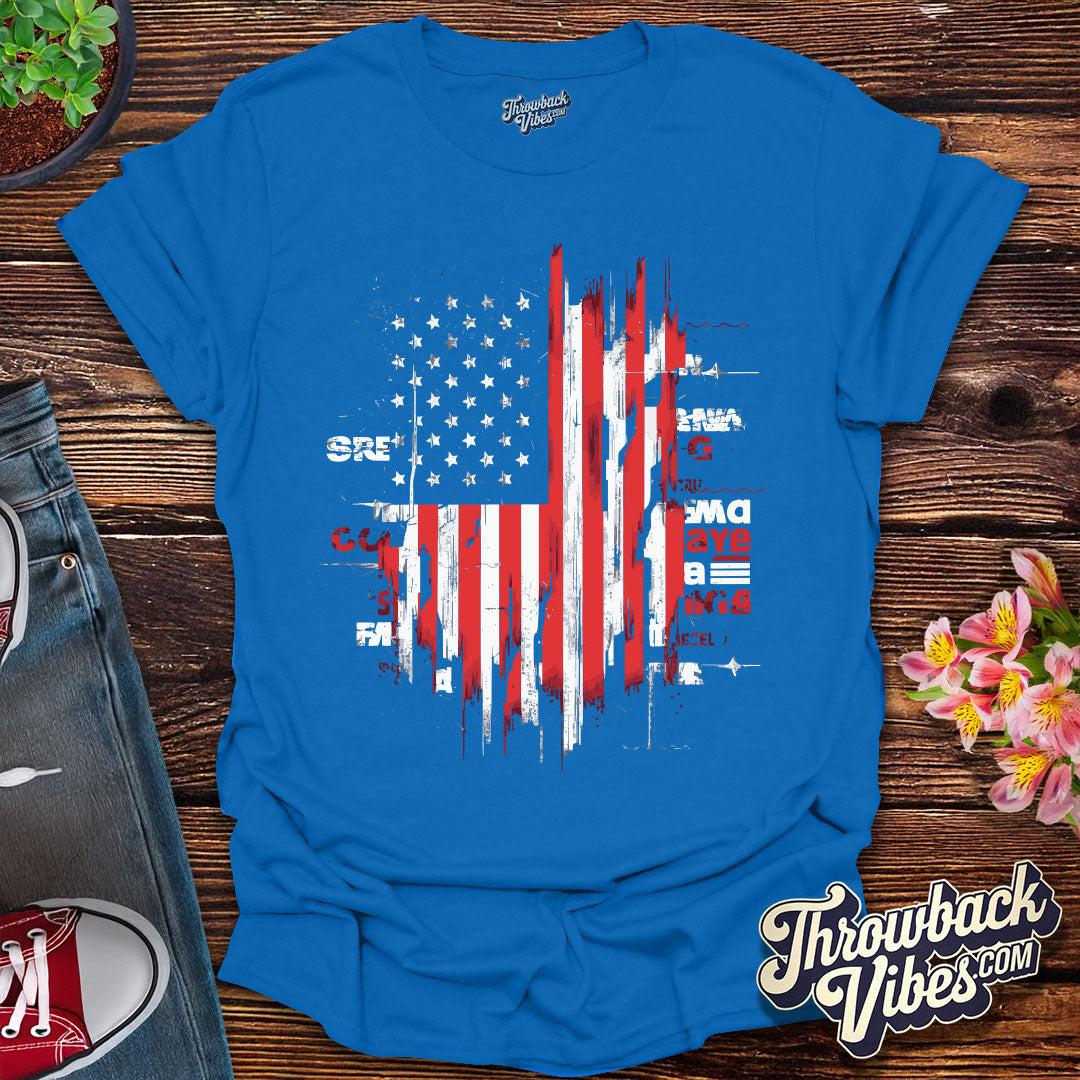 Patriotic Retro Flag T-Shirt