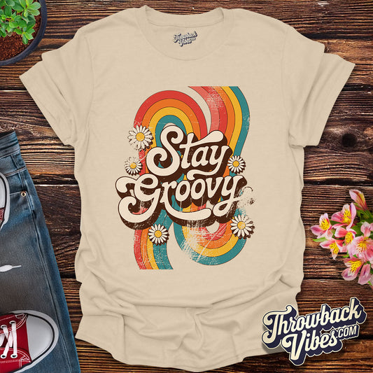 Stay Groovy 2 Distressed T-Shirt
