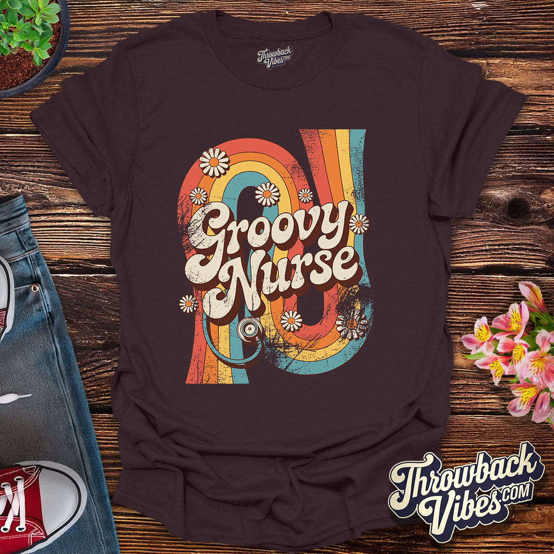 Groovy Nurse Distressed T-Shirt